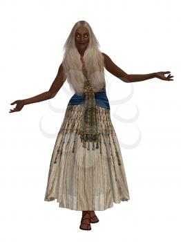Royalty Free Clipart Image of a Woman in Egyptian Clothes