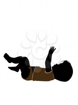 Royalty Free Clipart Image of a Baby Lying on the Ground