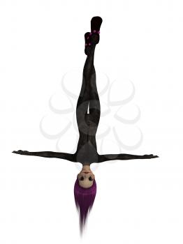 Royalty Free Clipart Image of a Person Upside Down