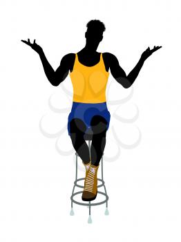 Royalty Free Clipart Image of a Man on a Barstool