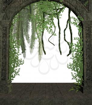 Royalty Free Clipart Image of Vines Over a Doorway