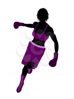 Royalty Free Clipart Image of a Female Boxer