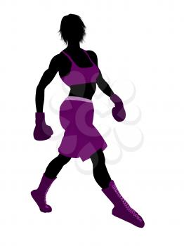 Royalty Free Clipart Image of a Female Boxerq