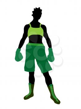 Royalty Free Clipart Image of a Female Boxer