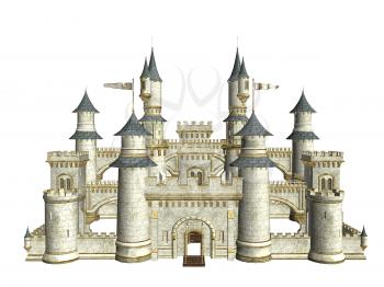 Royalty Free Clipart Image of a Fairytale Castle