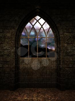 Royalty Free Clipart Image of a Window Interior