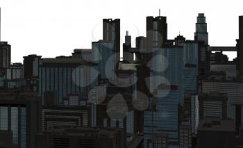 Royalty Free Clipart Image of a Cityscape