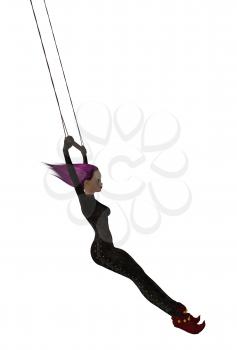 Royalty Free Clipart Image of a Trapeze Artist