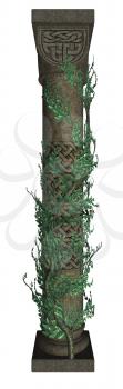 Royalty Free Clipart Image of a Column With Vines
