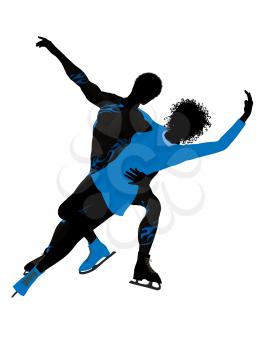 Royalty Free Clipart Image of Figure Skaters