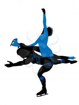 Royalty Free Clipart Image of Figure Skaters