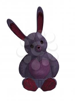 Purple rabbit sitting