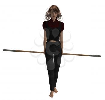 Royalty Free Clipart Image of a Woman Warrior
