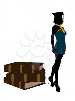Royalty Free Clipart Image of a Woman With Books