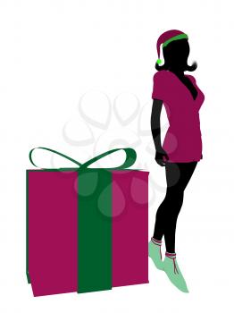 Royalty Free Clipart Image of a Christmas Elf
