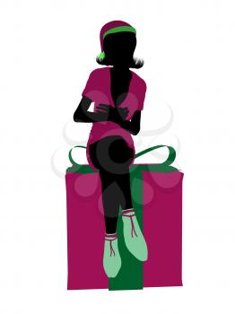 Royalty Free Clipart Image of a Christmas Elf