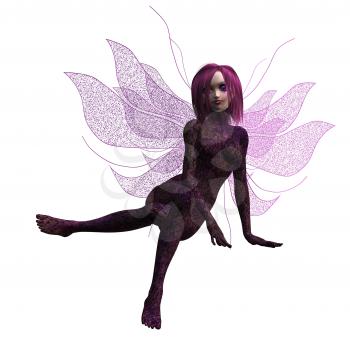 Royalty Free Clipart Image of a Purple Fairy