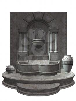 Royalty Free Clipart Image of a Wall Fountain