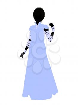 Royalty Free Clipart Image of a Silhouette of the Bride of Frankenstein