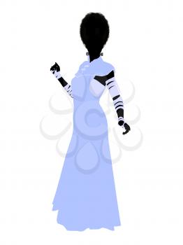 Royalty Free Clipart Image of a Silhouette of the Bride of Frankenstein