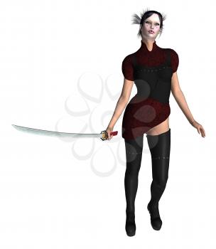 Royalty Free Photo of a Woman Holding a Sword
