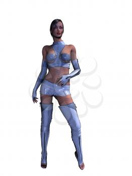 Sci fi woman standing up