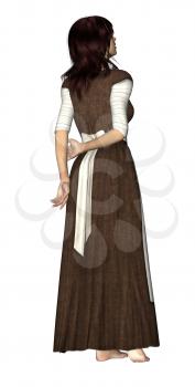 Royalty Free Clipart Image of a Woman Peasant