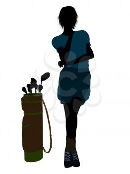 Royalty Free Clipart Image of a Female Golfer