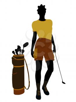 Royalty Free Clipart Image of a Female Golfer