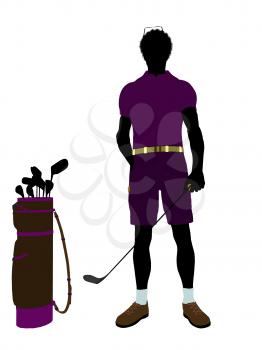 Royalty Free Clipart Image of a Male Golfer