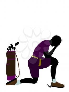 Royalty Free Clipart Image of a Male Golfer