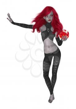 Royalty Free Clipart Image of a Goth Girl Holding a Crystal BallRoyalty Free Clipart Image of a Goth Girl Holding a Crystal Ball