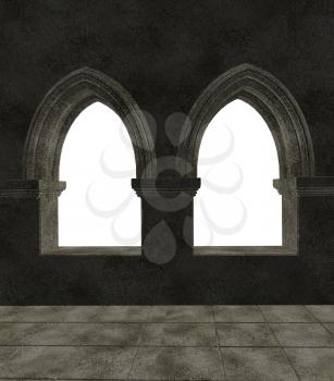 Royalty Free Clipart Image of Two Windows