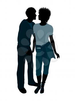 Royalty Free Clipart Image of a Romantic Couple