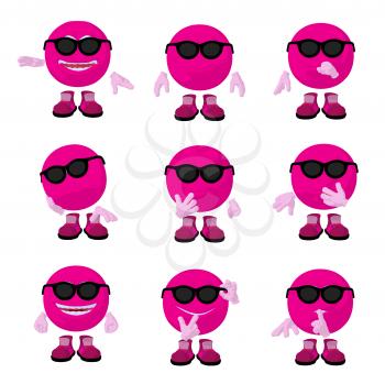 Royalty Free Clipart Image of Pink Emoticons