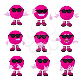 Royalty Free Clipart Image of Pink Emoticons