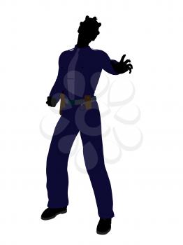 Royalty Free Clipart Image of a Woman in a Police Uniform