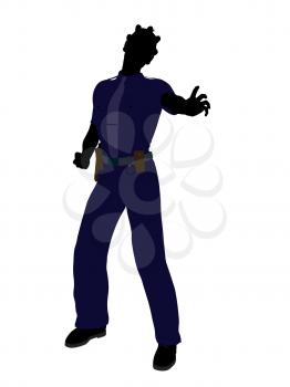 Royalty Free Clipart Image of a Woman in a Police Uniform