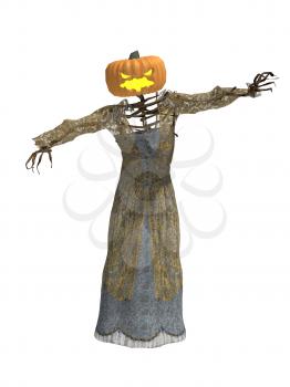 Royalty Free Clipart Image of a Pumpkin Woman