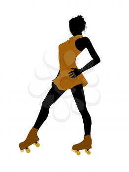 Royalty Free Clipart Image of a Female Roller Skater