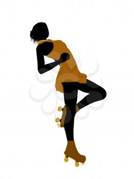 Royalty Free Clipart Image of a Female Roller Skater