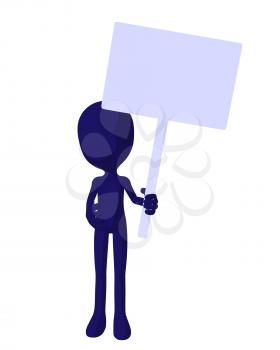 Royalty Free Clipart Image of a Silhouette With a Sign
