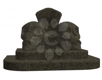 Royalty Free Clipart Image of a Skull Monument