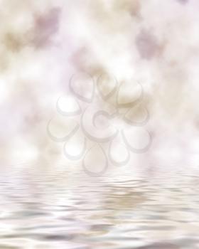 Royalty Free Clipart Image of a Water and Bokeh Background
