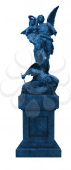 Royalty Free Clipart Image of a Blue Statue