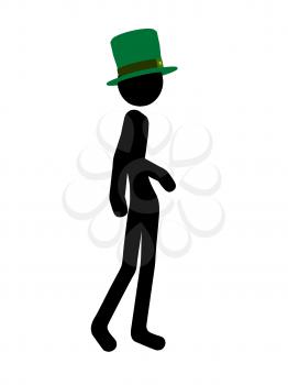 Royalty Free Clipart Image of a St. Patrick's Day Stick Figure