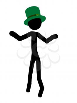 Royalty Free Clipart Image of a St. Patrick's Day Stick Figure