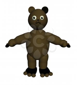 Royalty Free Clipart Image of a Brown Teddy Bear