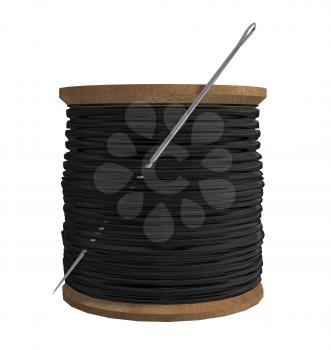 Royalty Free Clipart Image of a Thread and Needle