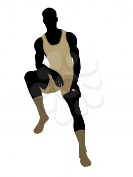 Royalty Free Clipart Image of a Man in His Underwear